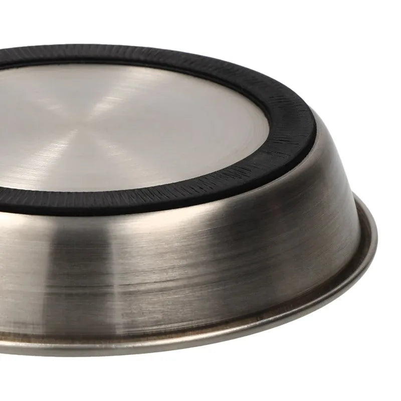 Stainless Steel Cat Food Saucer,Non-slip base helps keep the saucer securely in place during meals.