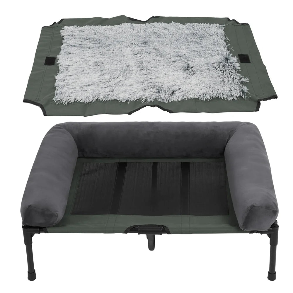 Borwart Raised Dog Bed Indoor Outdoor Breathable Mesh Cooling Cot