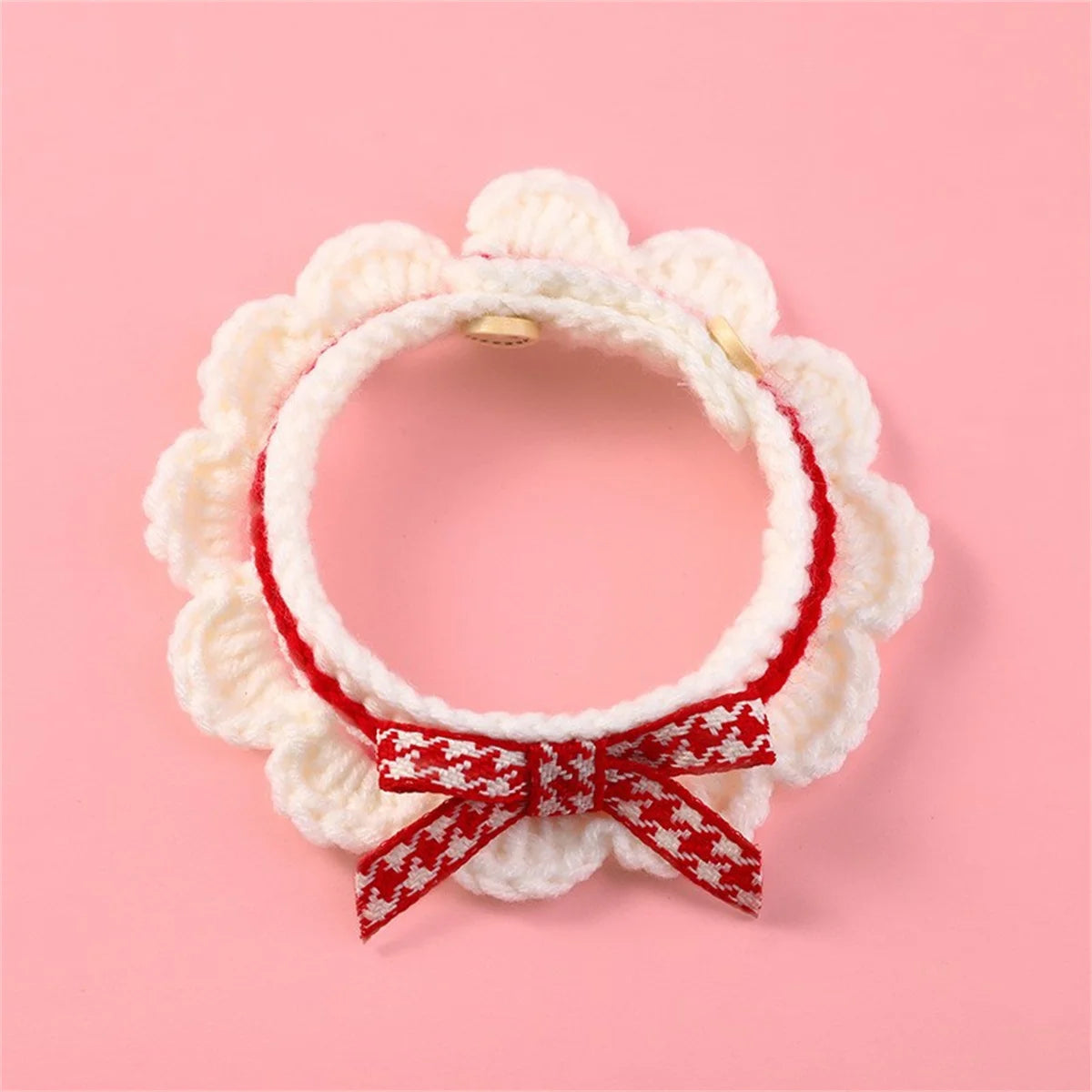 Cute Bow Knot Hand-Knitted Pet Collar For Dogs Cats