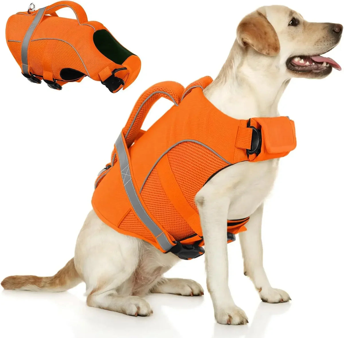 BXX Durable Mesh Dog Life Jacket With Reflective Rescue Handle