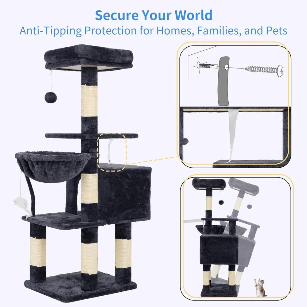 NBVCX Cat Tree Condo Indoor Tower Perch Hammock Scratching Posts