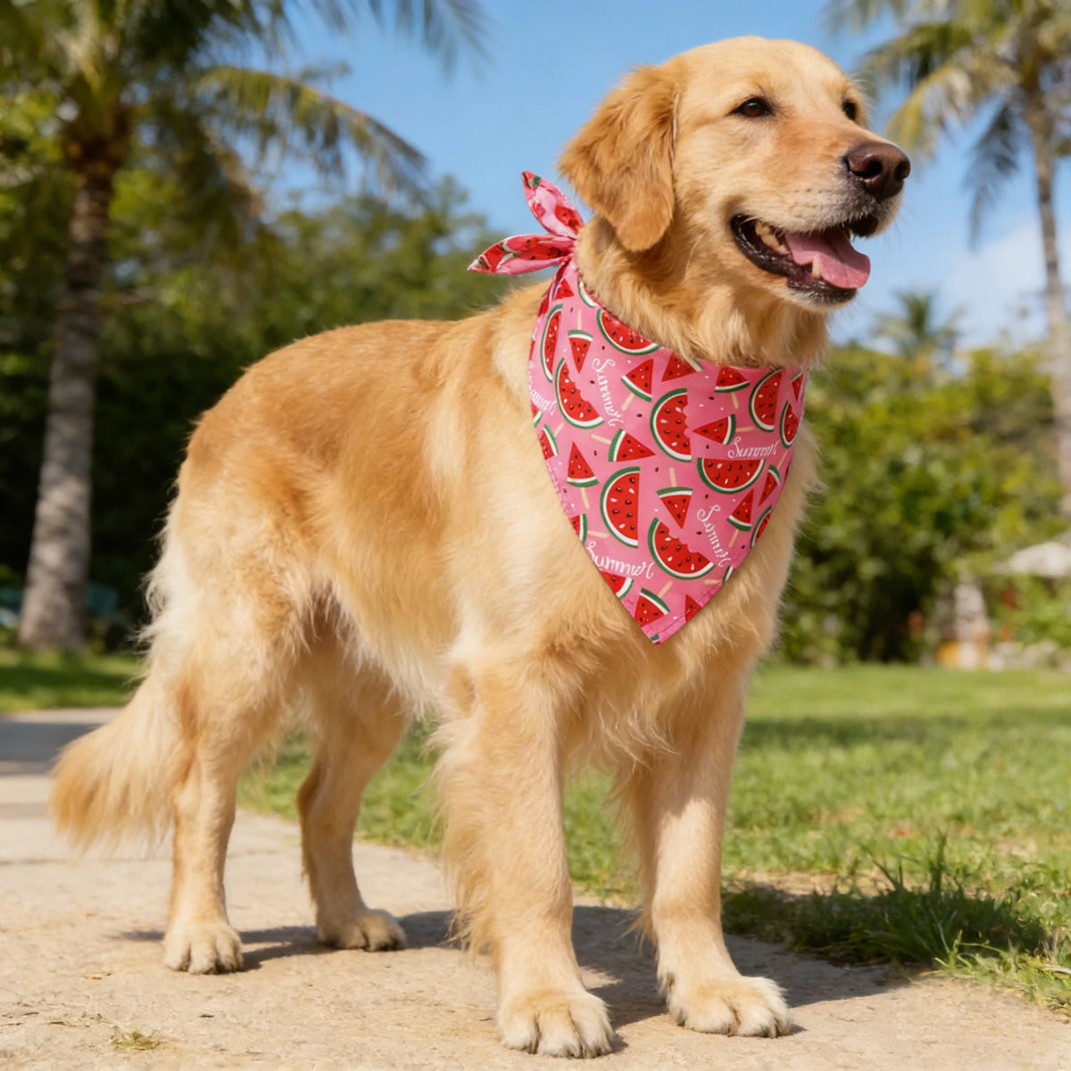 Soft Washable Floral Dog Bandana And Adjustable Pet Scarf