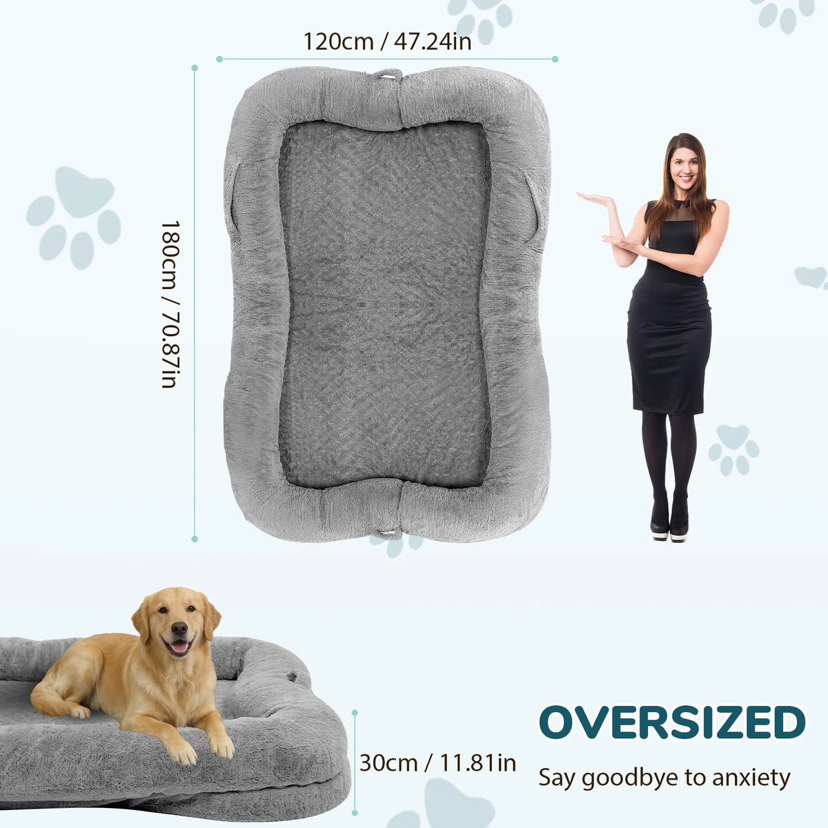Portable Plush Dog Bed With Non Slip Bottom And Pocket