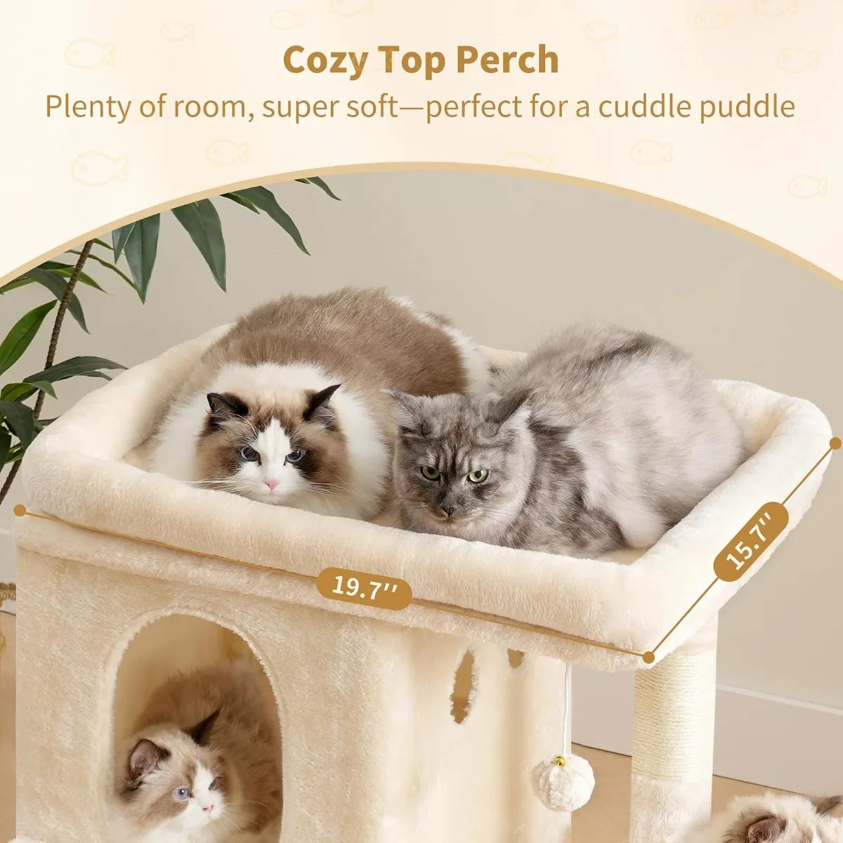 NBVCX Cat Tree For Large Cats With Dual Condos