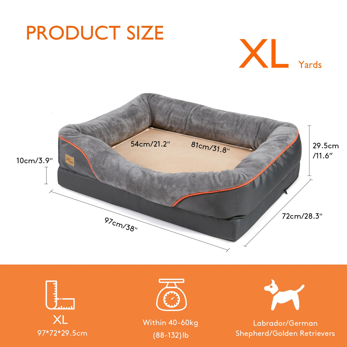 BINGOPAW Dog Bed Anti Allergy Waterproof With Removable Cover