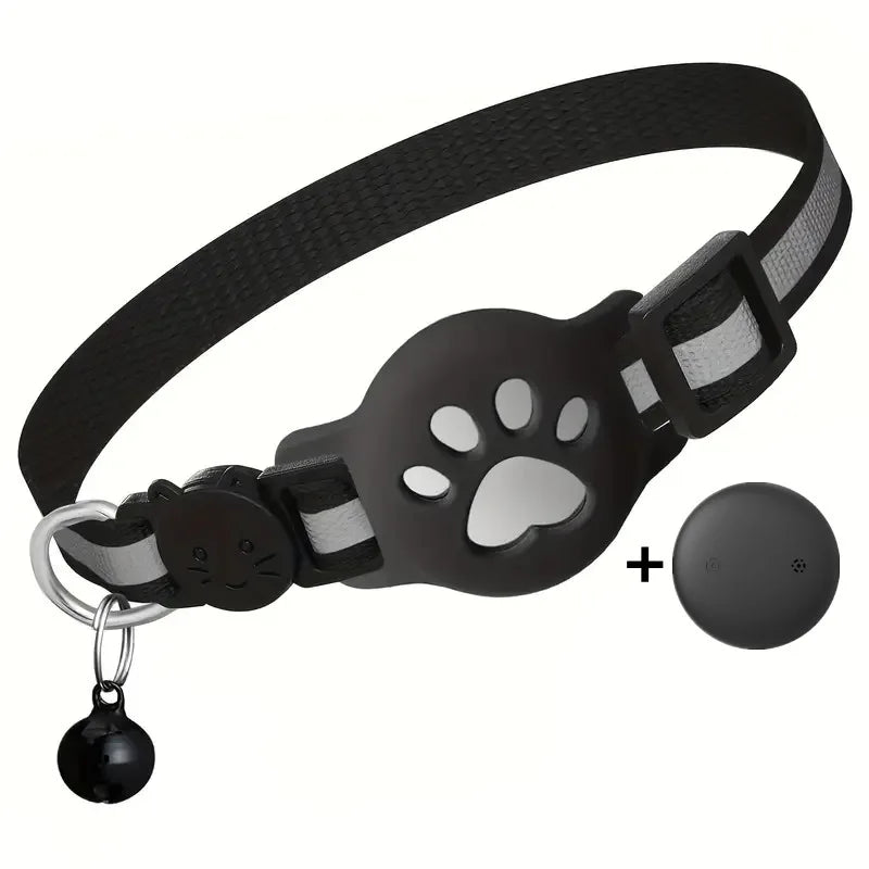 Reflective AirTag Cat Collar With Quick Release Buckle