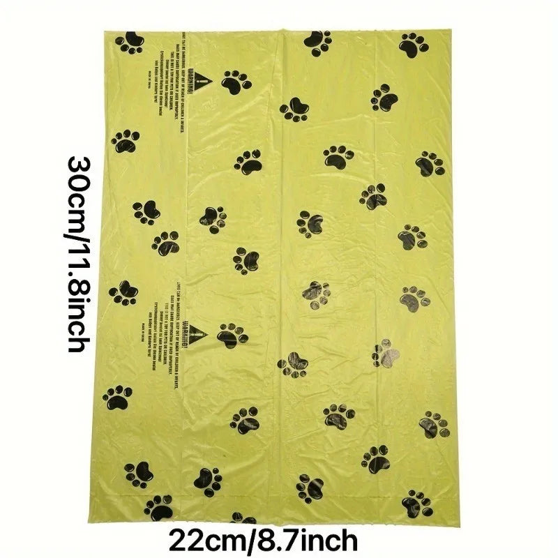 10Pcs Extra Thick Dog Poop Bags Leak-Proof Paw Print