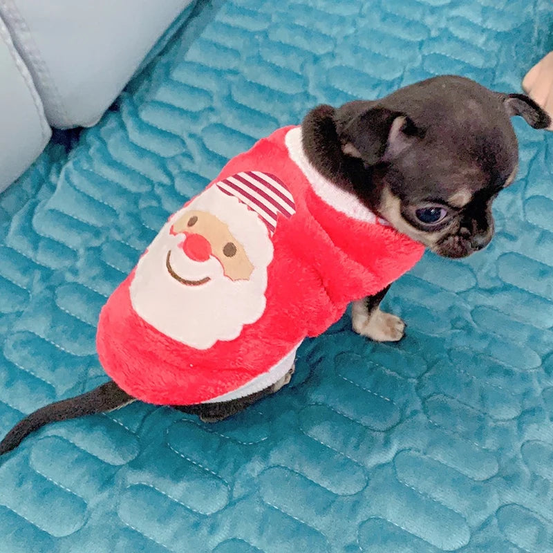 Cute Print Tea Cup Dog Sweater Winter Warm Fleece Pet Clothing