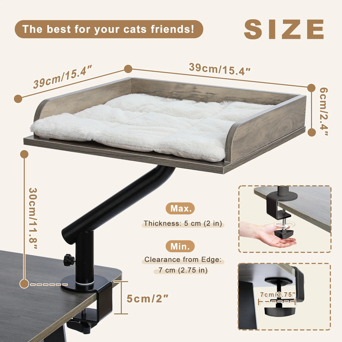 PAWZ Road Cat Desk Bed 360-Degree Rotatable Stand