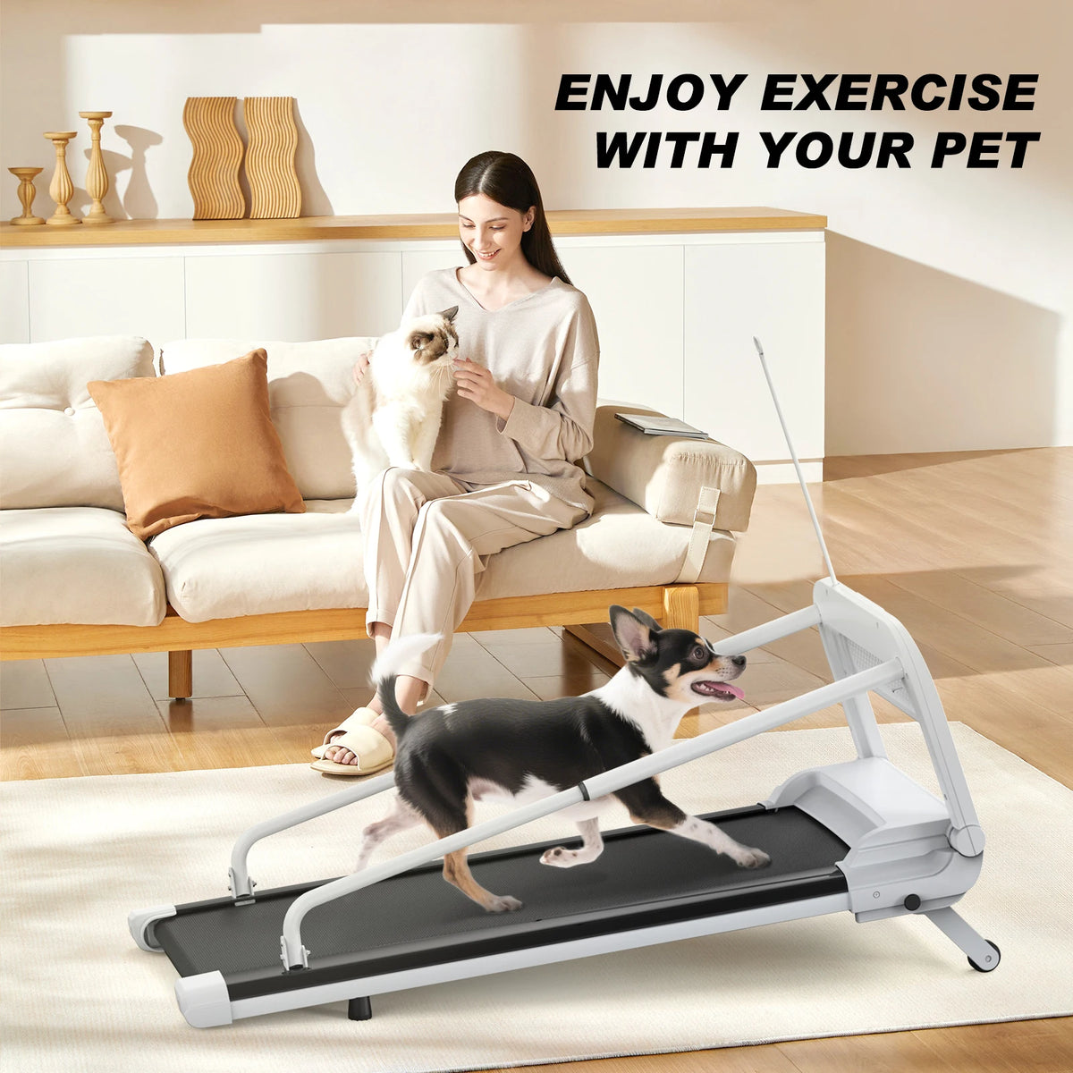 New Quiet Smart Pet Treadmill, Adjustable Speed, 2.5HP Powerful Motor, Foldable Space Saving Design, Indoor Dog Exercise Machine for Small Medium Dogs Home Fitness Training