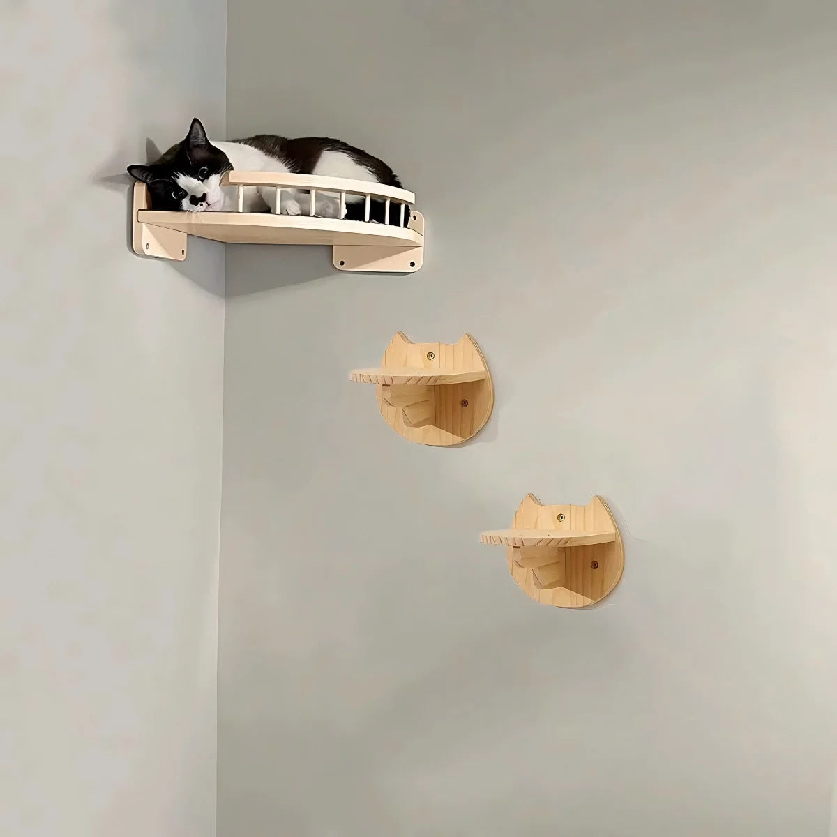 CWV 3Pcs Corner Hammock Cat Tree With Steps
