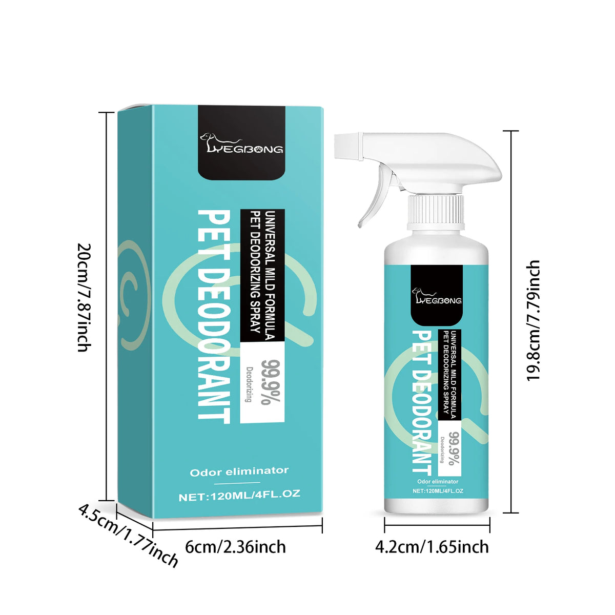 120ML Pet Deodorant Spray Gentle Formula Cleaning Hair Dirts Lasting Fresh Fragrance Eliminate Odors Promote Pet Health Pet Deodorizing Spray