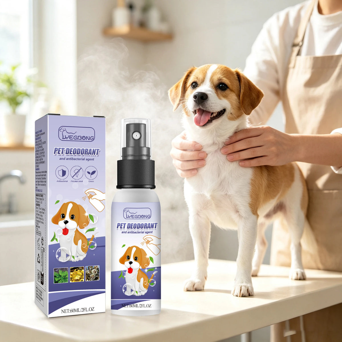 60ML Pet Deodorant Spray Moisturizing Skin Eliminate Bad Odors Non-irritating Lasting Fresh Fragrance Soothing Discomfort Pet Skin Care Spray