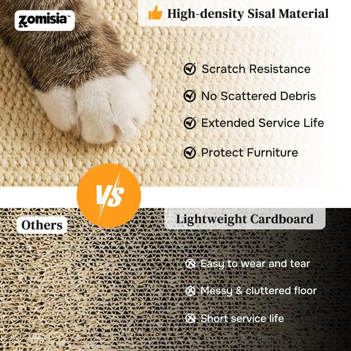 Cat Scratcher with Ball Track Toy, Sisal Scratch Pad for Indoor Use