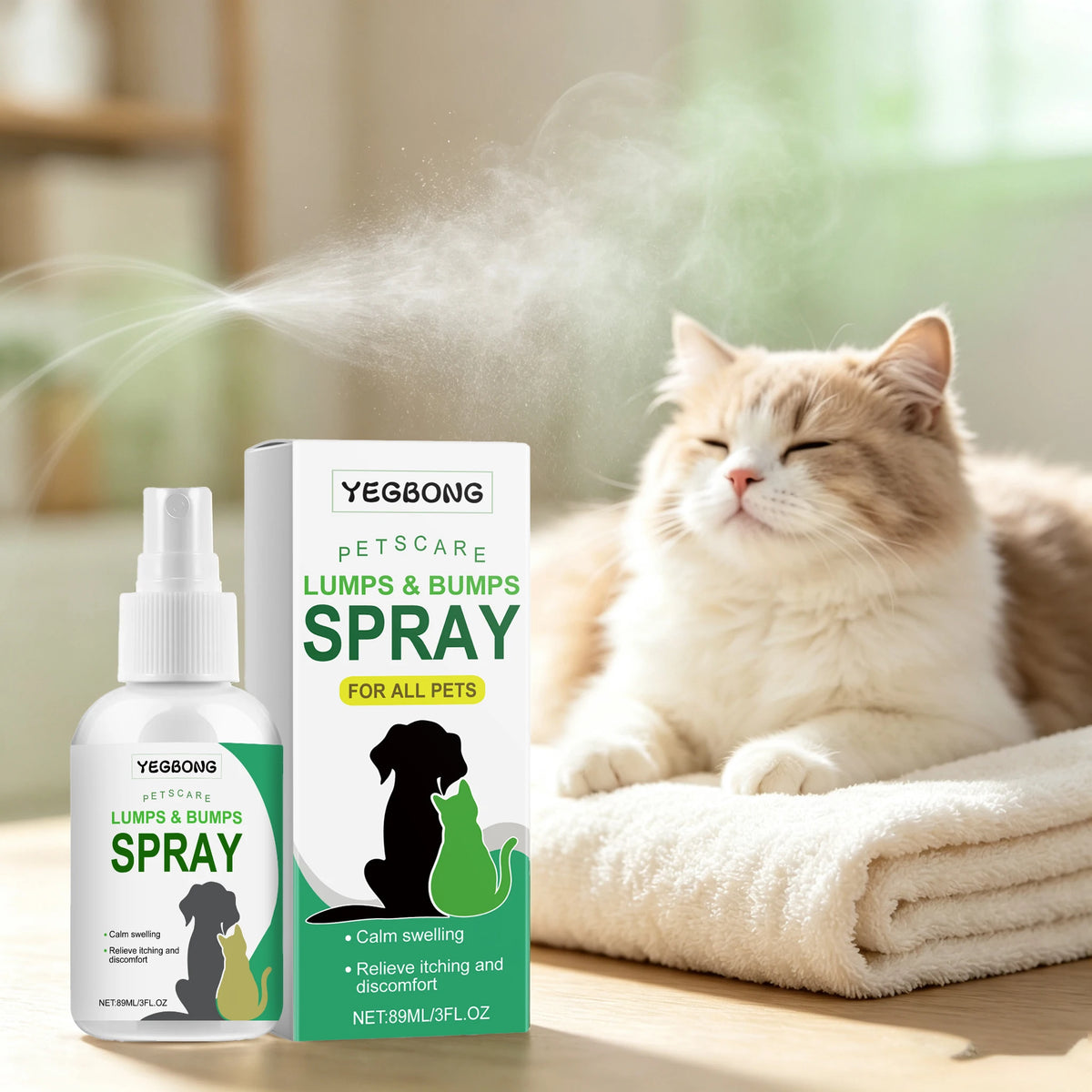 89ML Pet Skin Care Spray Nourishing Skin Soothing Swelling Relief Itching & Discomfort Protective Daily Pet Care Spray for Dogs & Cats