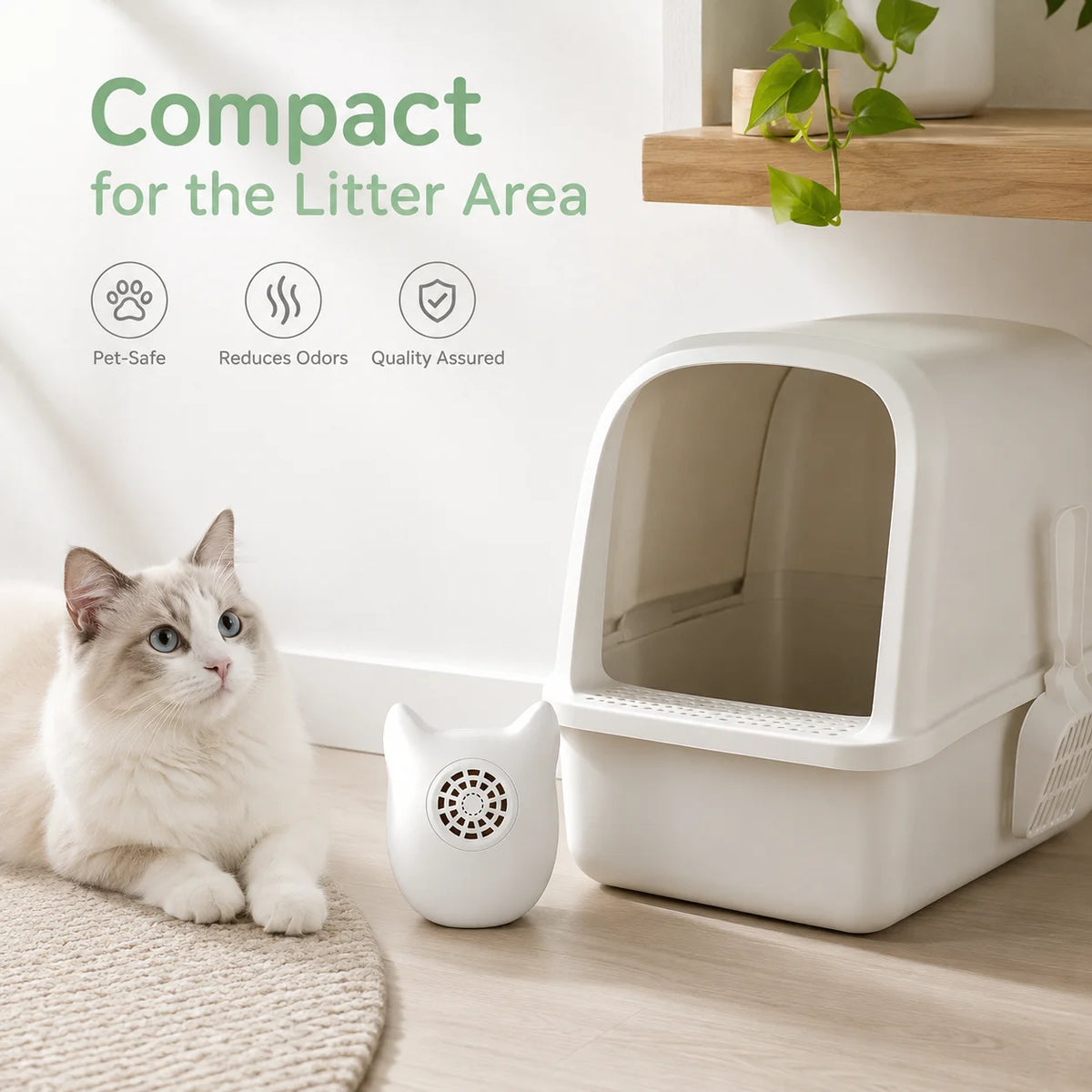 Cumrige Cat Litter Box Deodorizer Pods, 2 Pack Pet Safe Odor Control Fresheners,Cute Cat Shape ,Solid Deodorizing Freshener for Enclosed Automatic Cat Litter Box Cat Toilet