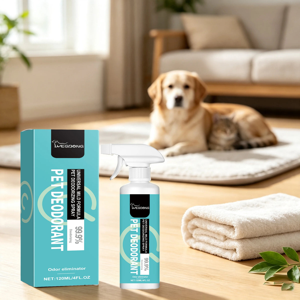 120ML Pet Deodorant Spray Gentle Formula Cleaning Hair Dirts Lasting Fresh Fragrance Eliminate Odors Promote Pet Health Pet Deodorizing Spray