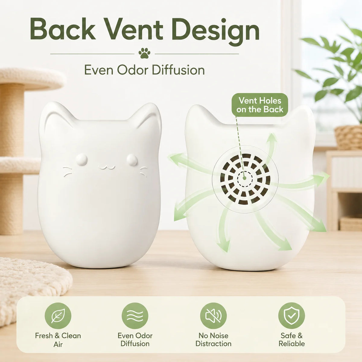 Cumrige Cat Litter Box Deodorizer Pods, 2 Pack Pet Safe Odor Control Fresheners,Cute Cat Shape ,Solid Deodorizing Freshener for Enclosed Automatic Cat Litter Box Cat Toilet
