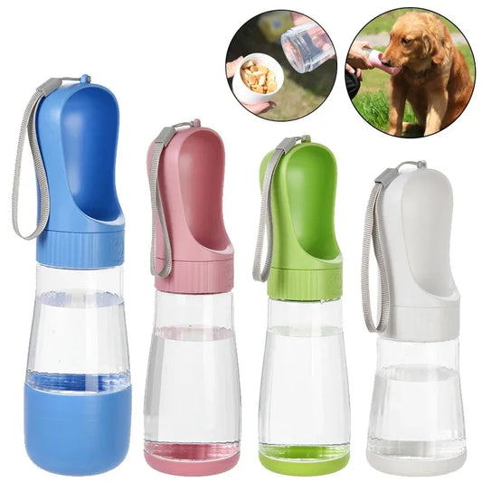 Portable Two In One Glass Pet Water Bottle And Feeder