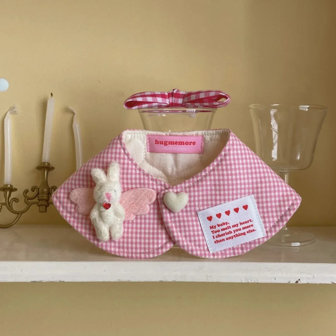 Joaninpet Plaid Rabbit Cape And Pet Scarf For Dogs