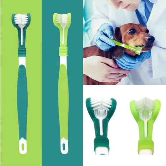 3-Sided Pet Toothbrush For Dogs And Cats Dental Care