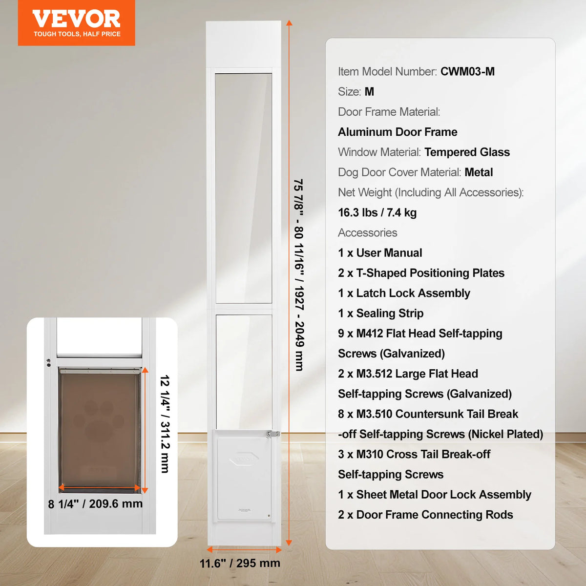 SucceBuy Dog Door For Sliding Glass Doors