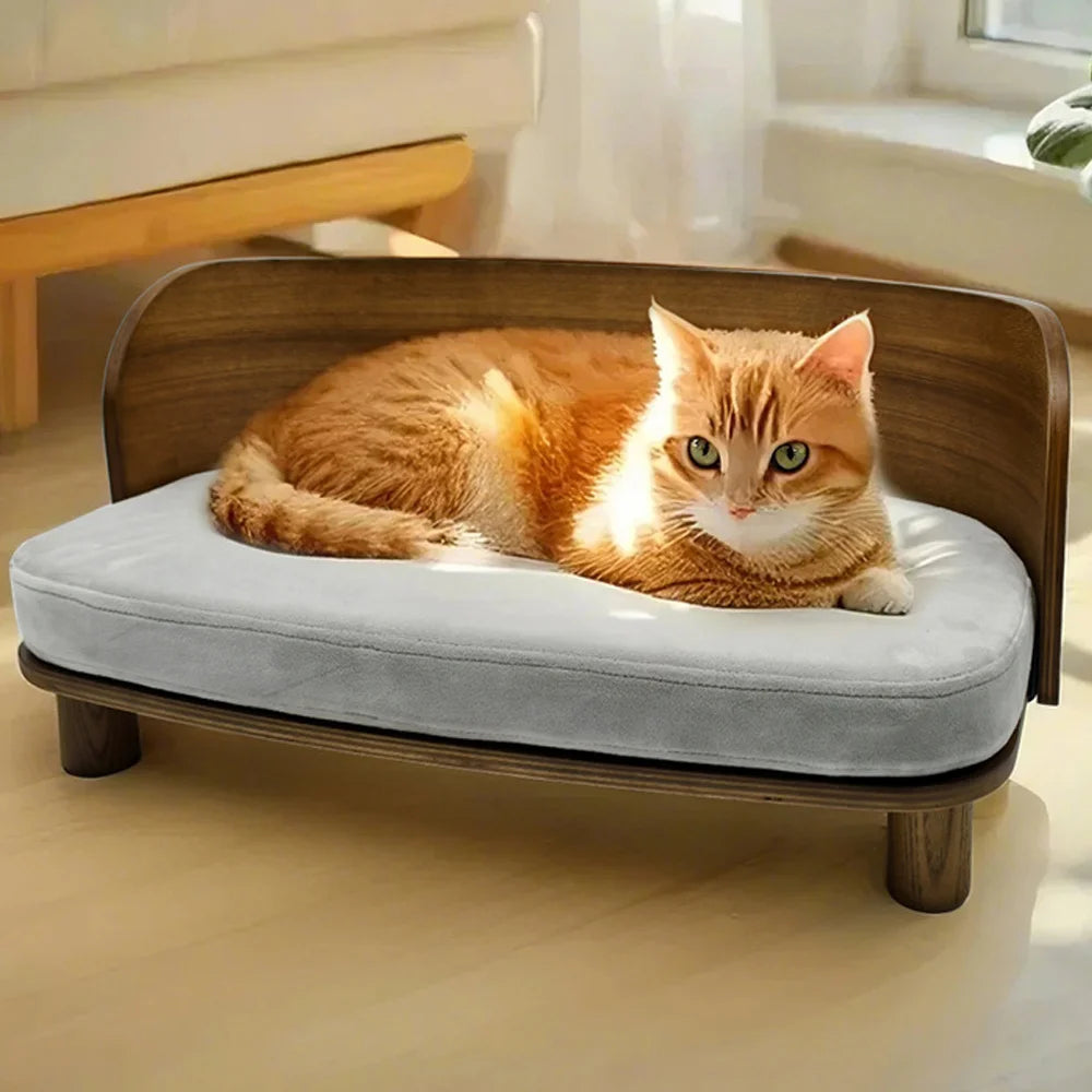 BORWART Elevated Wood Pet Sofa For Small Dogs And Cats