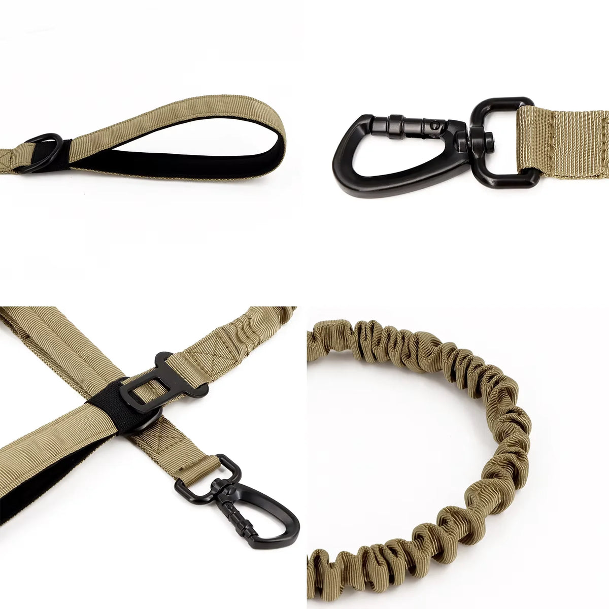 Military Dog Leash With Adjustable Quick Release And Dual Handles