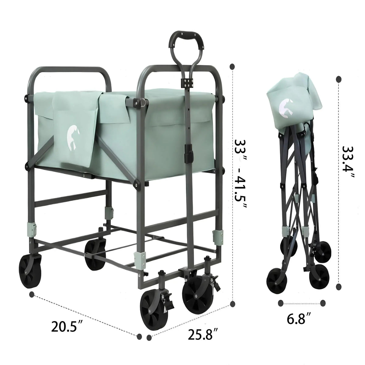 Folding Dog Bath Tub For Small Medium Dogs, Portable Grooming Wash Station, Adjustable Height, Lockable Rolling Cart, Home Patio