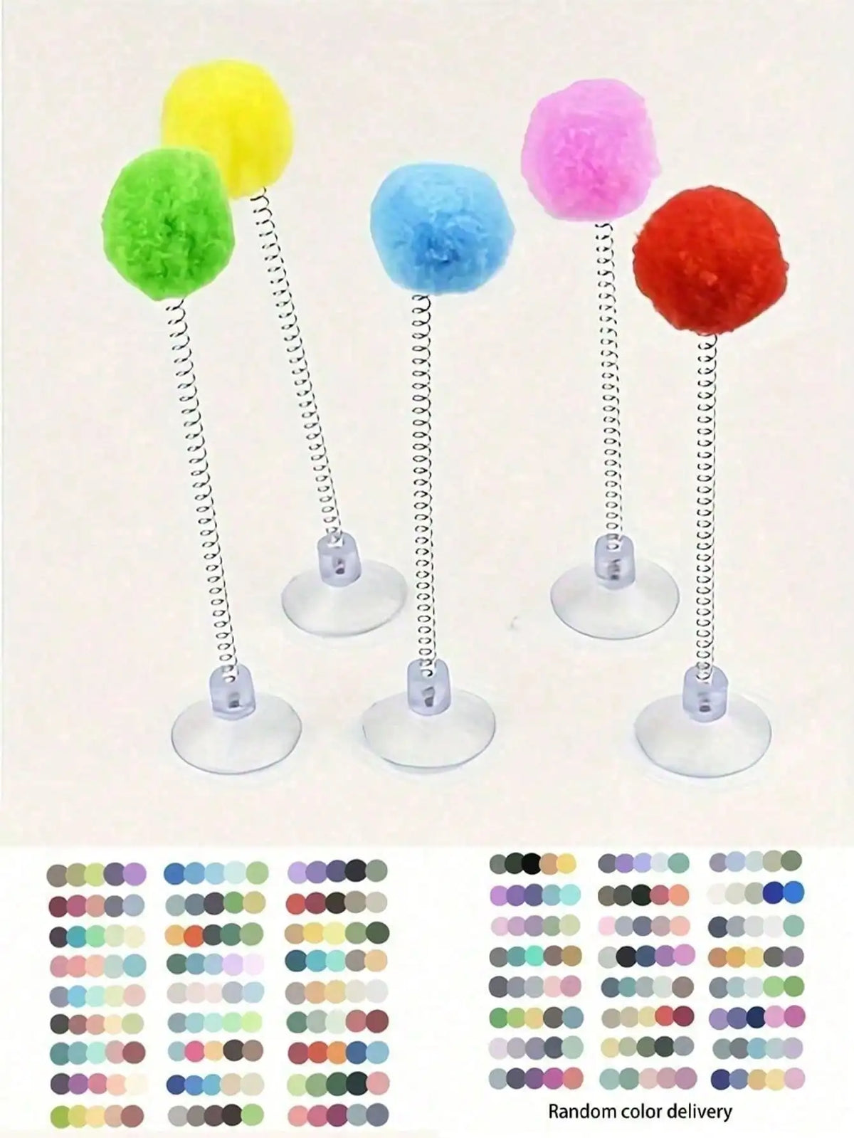 Interactive Cat Toys With Plush Ball Teaser Wand Suction Cup