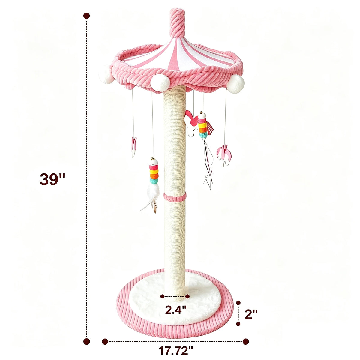 CWV CN Rotating Interactive Cat Scratching Post Sisal Tree