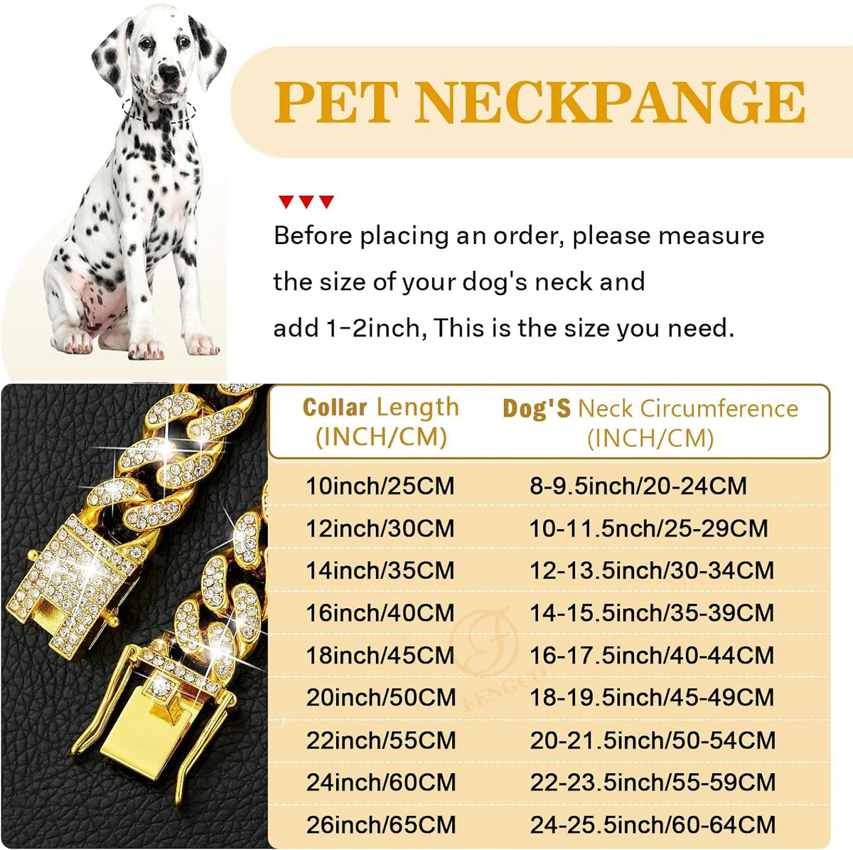 Luxury Stainless Steel Dog Chain Collar For Pets
