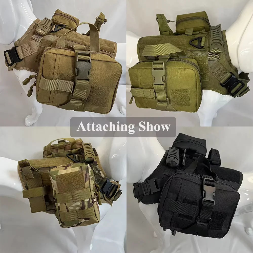 Dog Tactical Molle Pouches Set For Harness Attachments