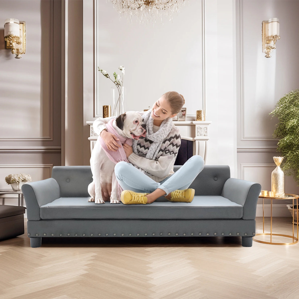 BINGOPAW Durable Elevated Dog Sofa Bed