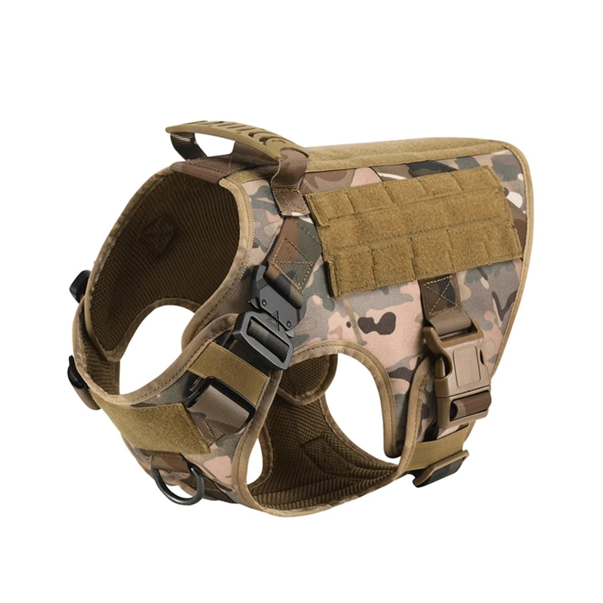 Tactical Nylon Dog Harness With Molle Pouches And Quick Release