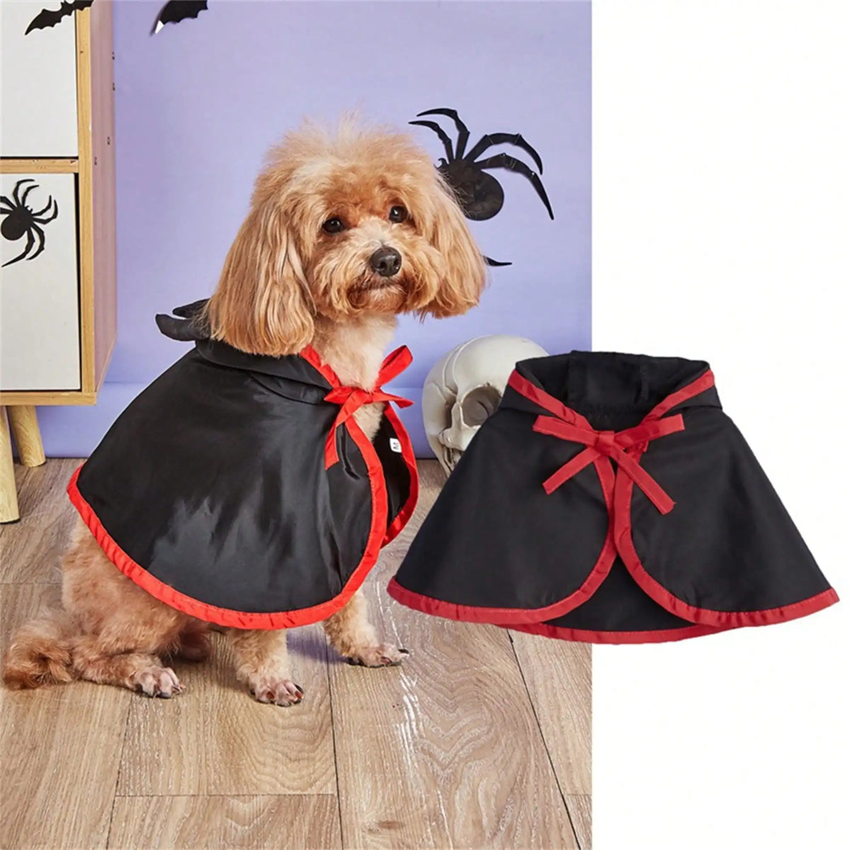 Halloween Dog Costume Cute Cat Dog Cape Cosplay Devil Hat Headband Adjustable Vampire Cloak Demon Hair Hoop Funny Pet Cape