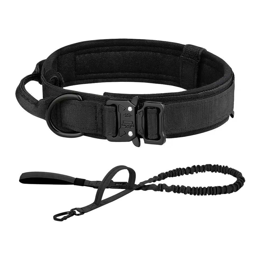 Adjustable Tactical Dog Collar and Leash Set