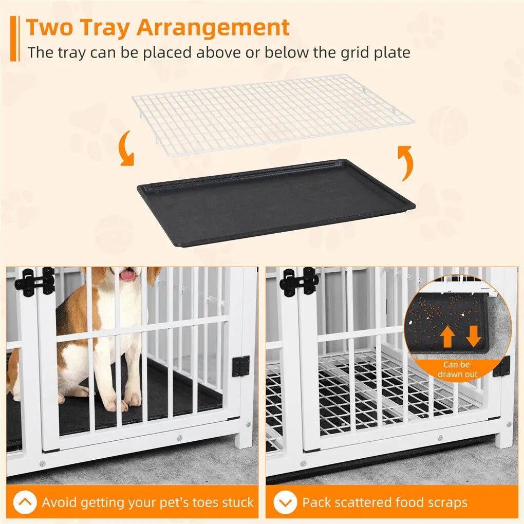 BINGOPAW Heavy Duty Dog Kennel End Table Cage With Doors