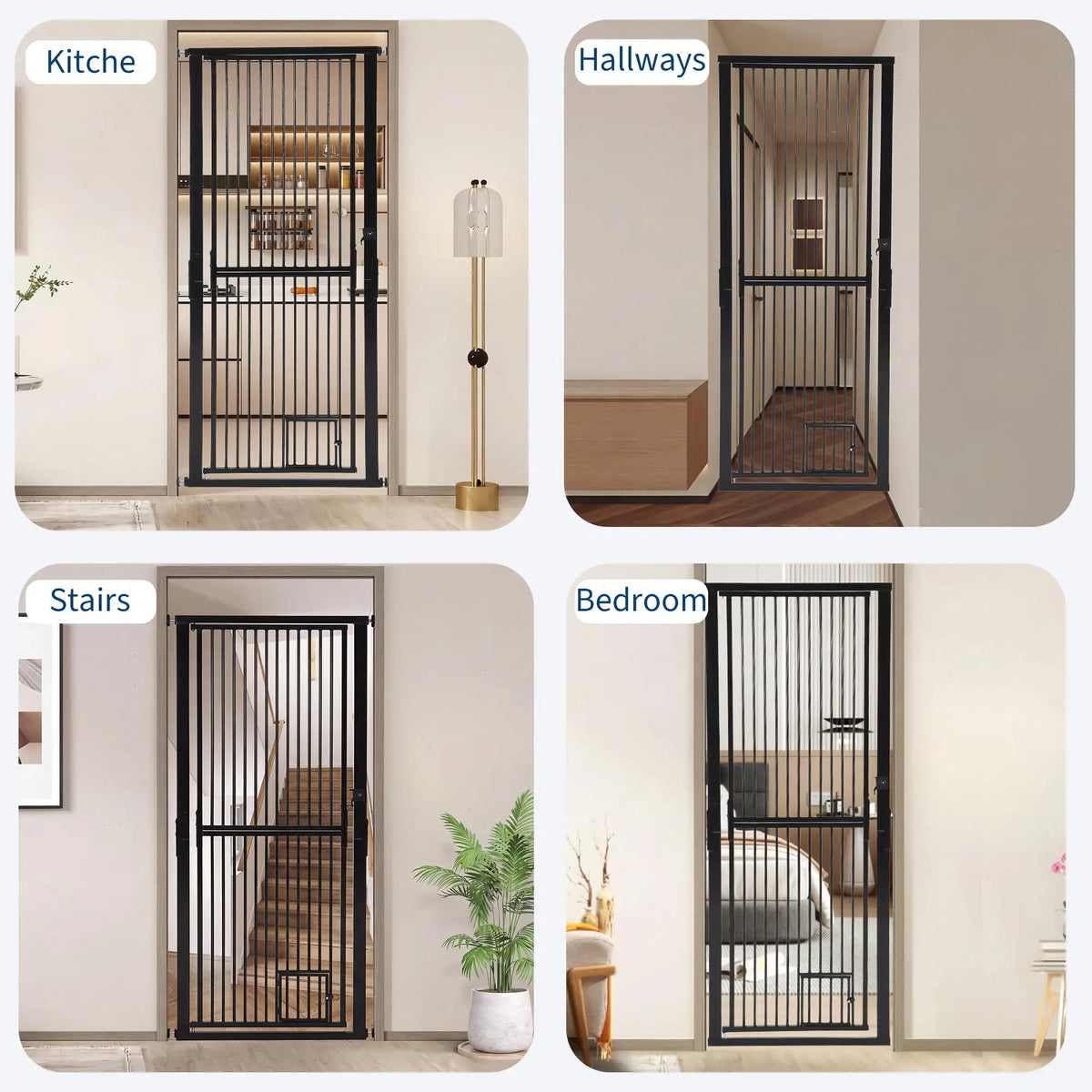 HiMiss 71 Inch Extra Tall Adjustable Cat Gate No Drill