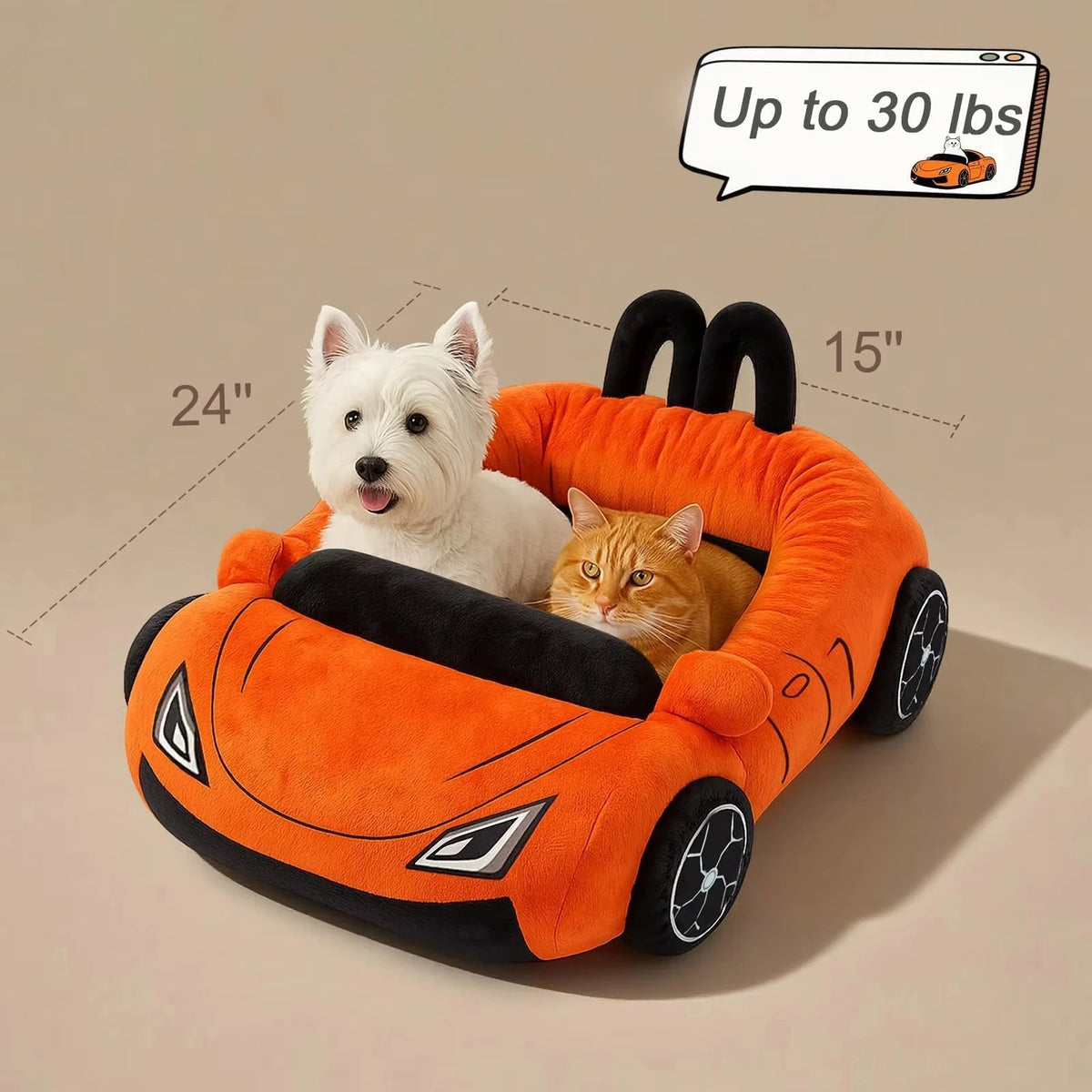 CWV Soft Cozy Coral Fleece Supercar Pet Bed With Pillow