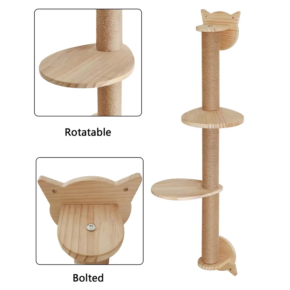 Wall Mounted Cat Tree With Hammock