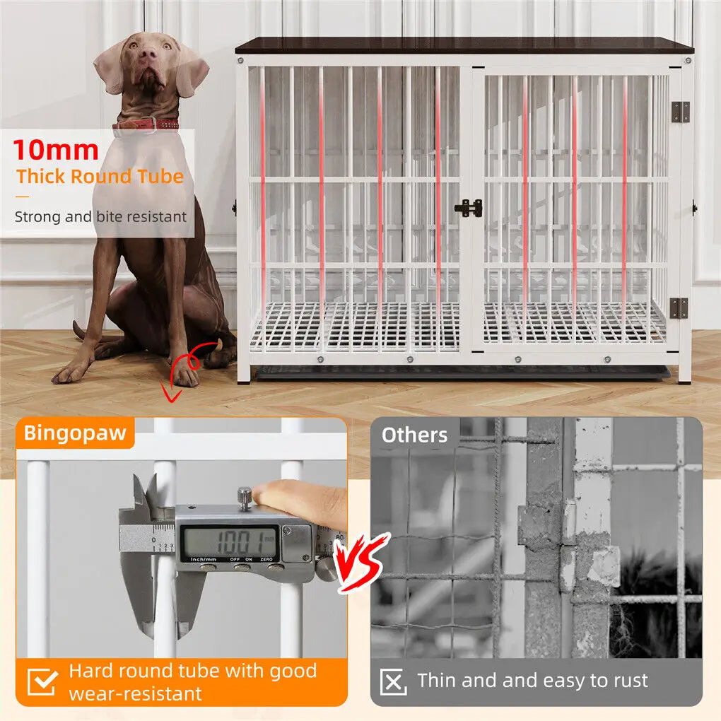 BINGOPAW Heavy Duty Dog Kennel End Table Cage With Doors