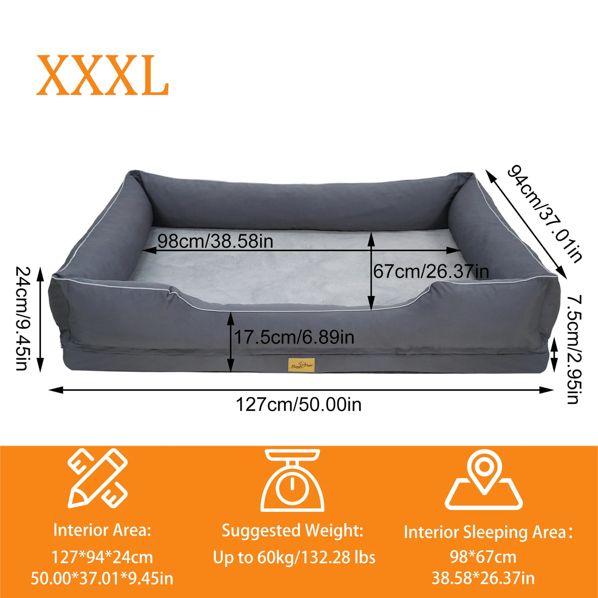Bingopaw Orthopedic Dog Bed With Removable Waterproof Cover