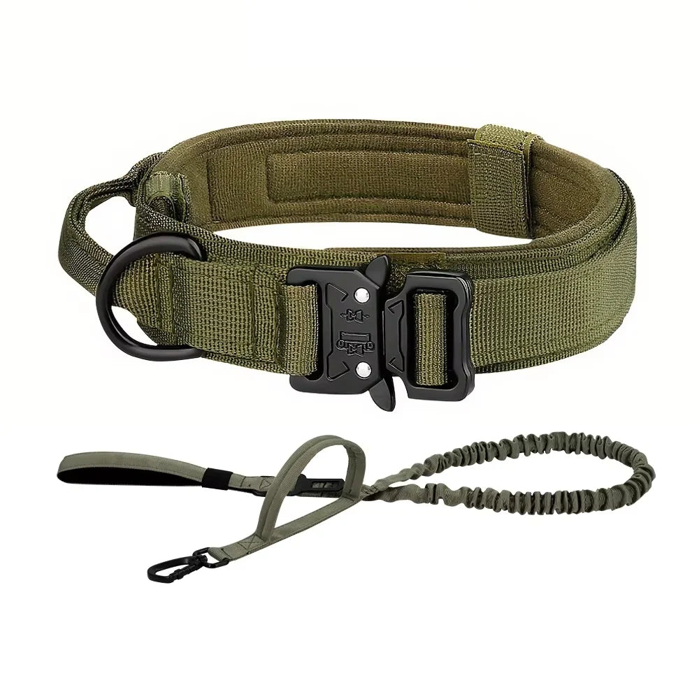 Adjustable Tactical Dog Collar and Leash Set