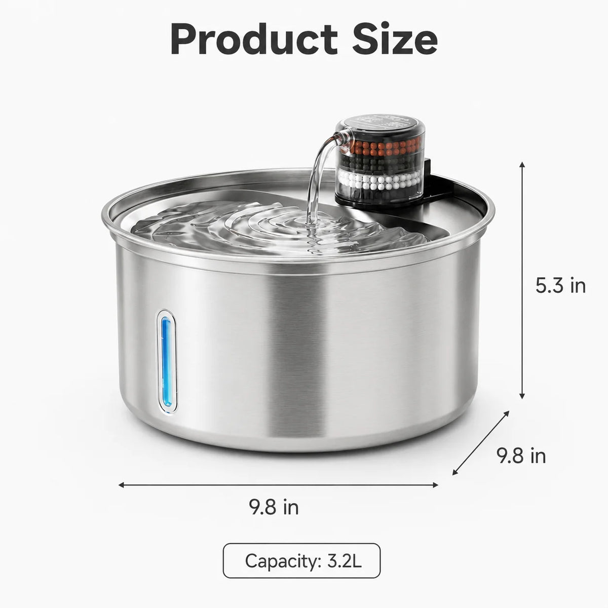 Automatic Stainless Steel Pet Water Fountain for Cats and Dogs