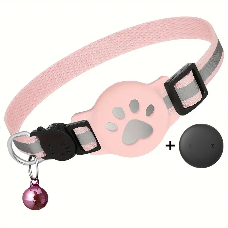 Reflective AirTag Cat Collar With Quick Release Buckle