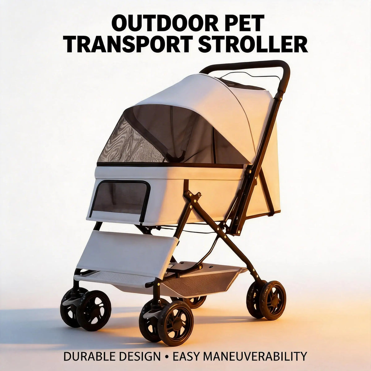 Premium Pet Stroller With Large Space For Small Dogs Cats