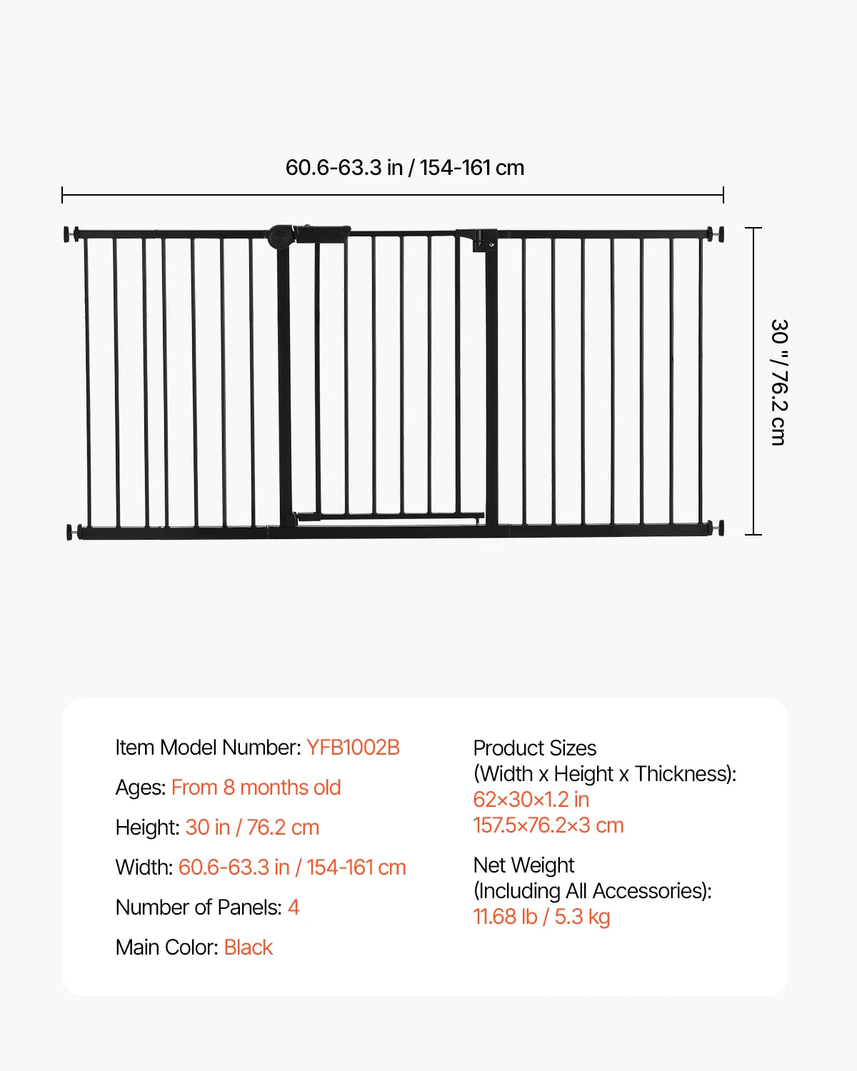 SucceBuy Stainless Steel Pressure Mount Baby And Pet Gate