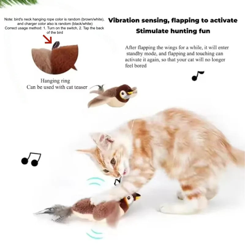 Interactive Simulated Bird Plush Toy For Cats And Dogs