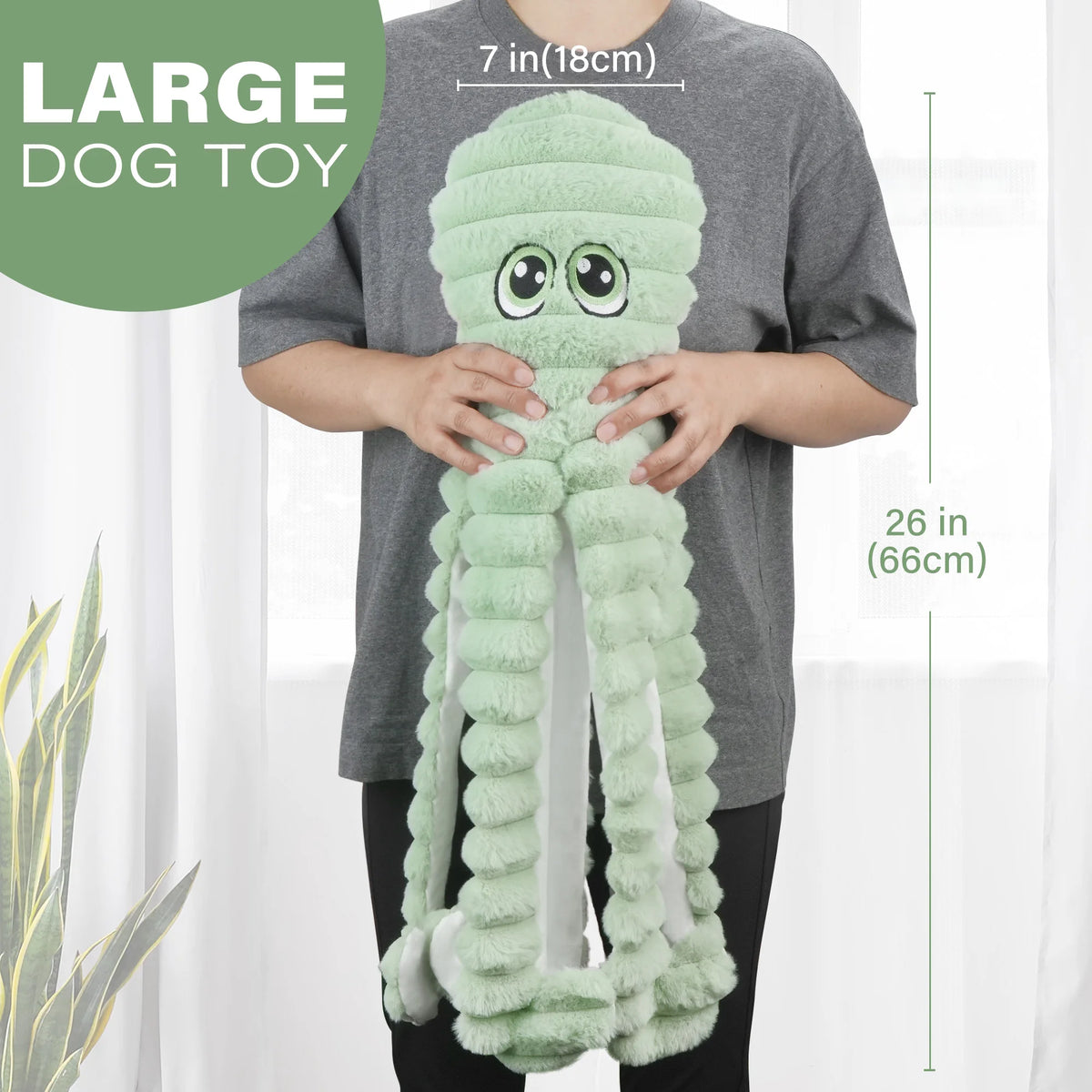 Octopus Squeaky Plush Dog Chewing Toy With Teeth Grinding Design